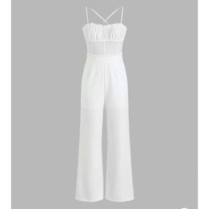 Solid Corset Lace Up Jumpsuit